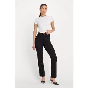 Good American Good Curve Straight Jeans Black Size 2/26 NWT